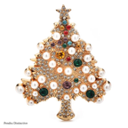 PENDRA Noelara Luxury Pearl Christmas Tree Brooch