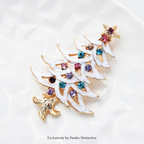 PENDRA Noelina Enamel Rhinestone Christmas Tree Brooch