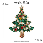 PENDRA Noelina Pearl Rhinestone Christmas Tree Brooch