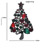PENDRA Noelina Rhinestone Christmas Tree Brooch