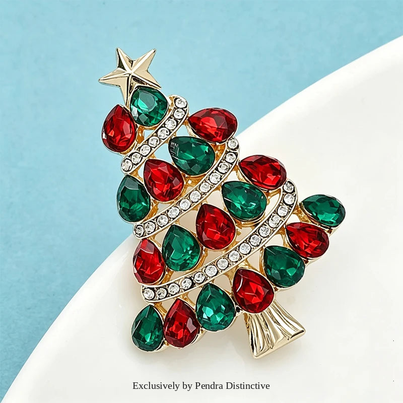 PENDRA Noelina Shining Christmas Tree Brooch