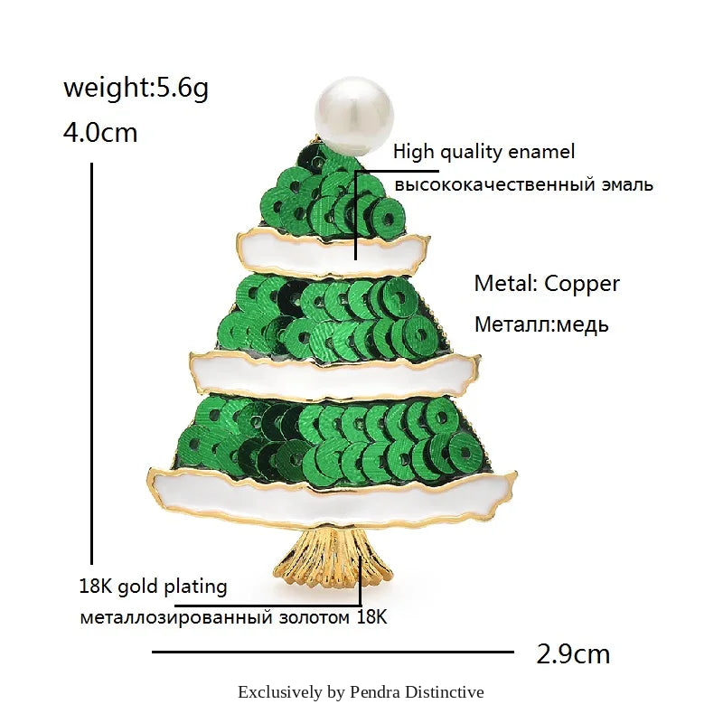 PENDRA Noelina Shining Christmas Tree Brooch