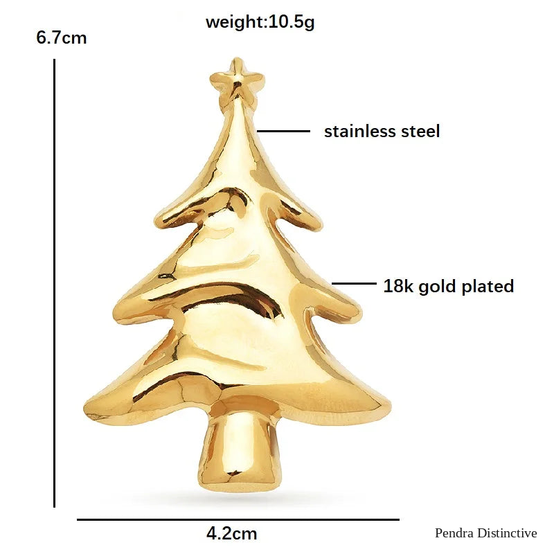 PENDRA Noelina Stainless Steel Classic Christmas Tree Brooch
