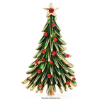 PENDRA Noelisse Rhinestone Enamel Christmas Tree Brooch