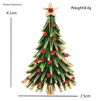 PENDRA Noelisse Rhinestone Enamel Christmas Tree Brooch