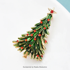 PENDRA Noelisse Rhinestone Enamel Christmas Tree Brooch