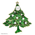 PENDRA Noelpearl Pearl Green Christmas Tree Brooch