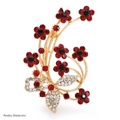 PENDRA Noelrose Red Flower New Year Brooch
