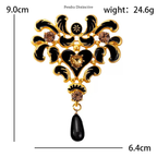 PENDRA Noirbloom Large Black Pendant Flower Brooch