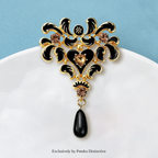 PENDRA Noirbloom Large Black Pendant Flower Brooch