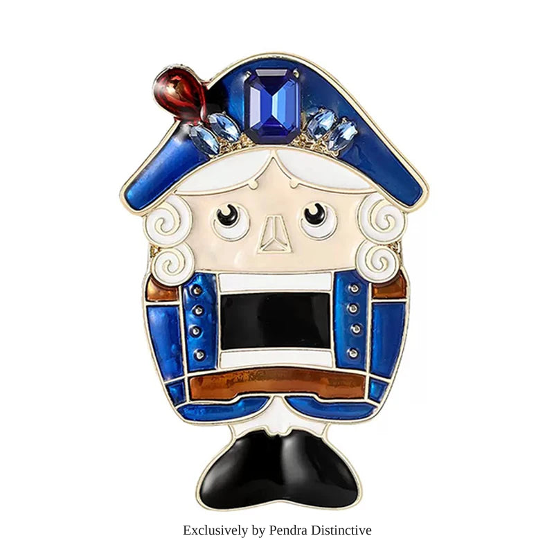 PENDRA Cute Enamel Nutcracker Brooch