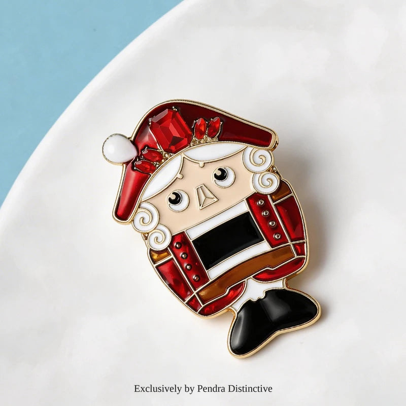 PENDRA Cute Enamel Nutcracker Brooch