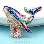 PENDRA Ocean Whale Crystal Animal Brooch