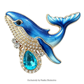 PENDRA Ocean Whale Crystal Animal Brooch