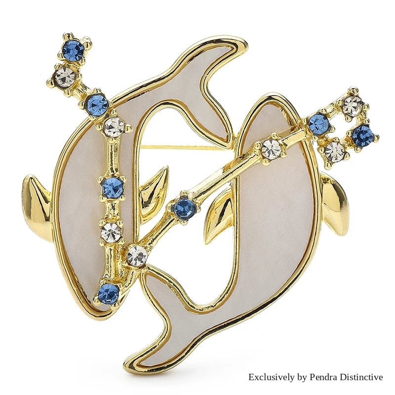 PENDRA Oceanic Crystal Dolphin Brooch