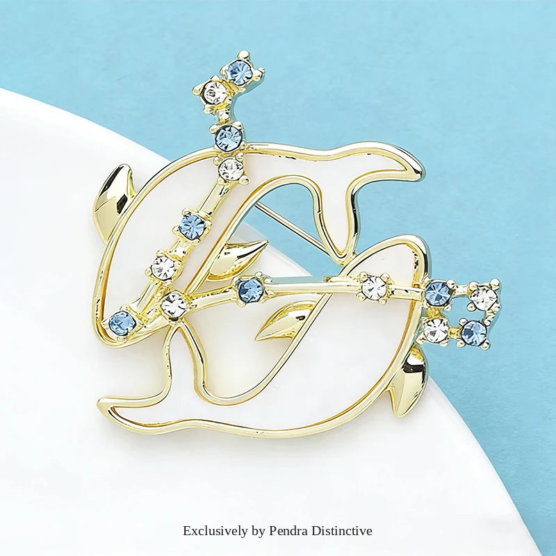 PENDRA Oceanic Crystal Dolphin Brooch