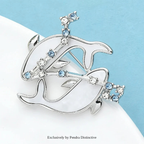 PENDRA Oceanic Crystal Dolphin Brooch