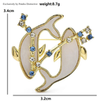 PENDRA Oceanic Crystal Dolphin Brooch