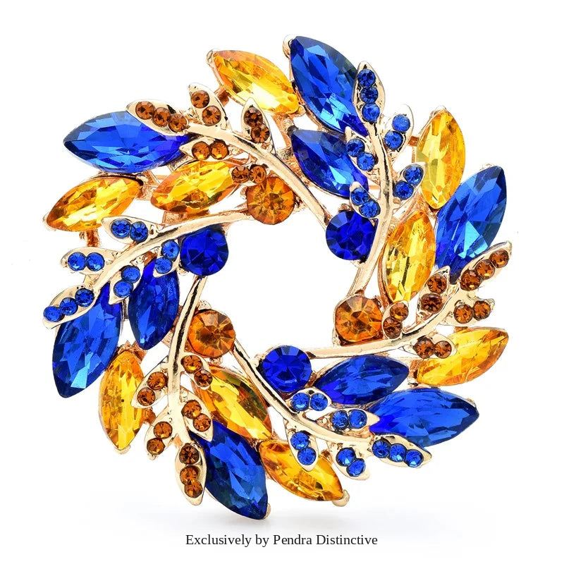 PENDRA Olivara Classical Olive Branch Circle Brooch