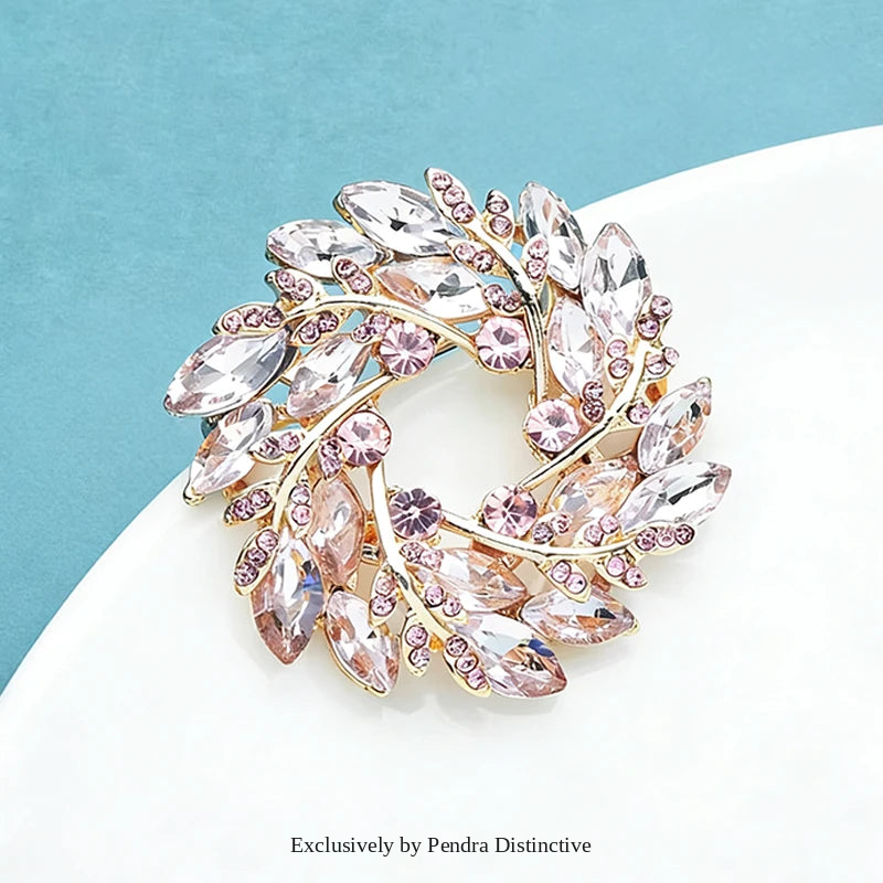 PENDRA Olivara Classical Olive Branch Circle Brooch