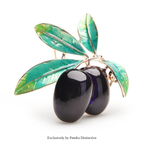 PENDRA Olivetta Purple Enamel Olive Brooch