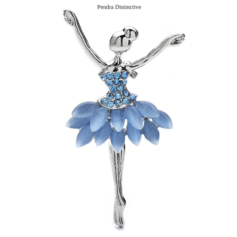 PENDRA Charming Opal Ballet Lady Character Brooch