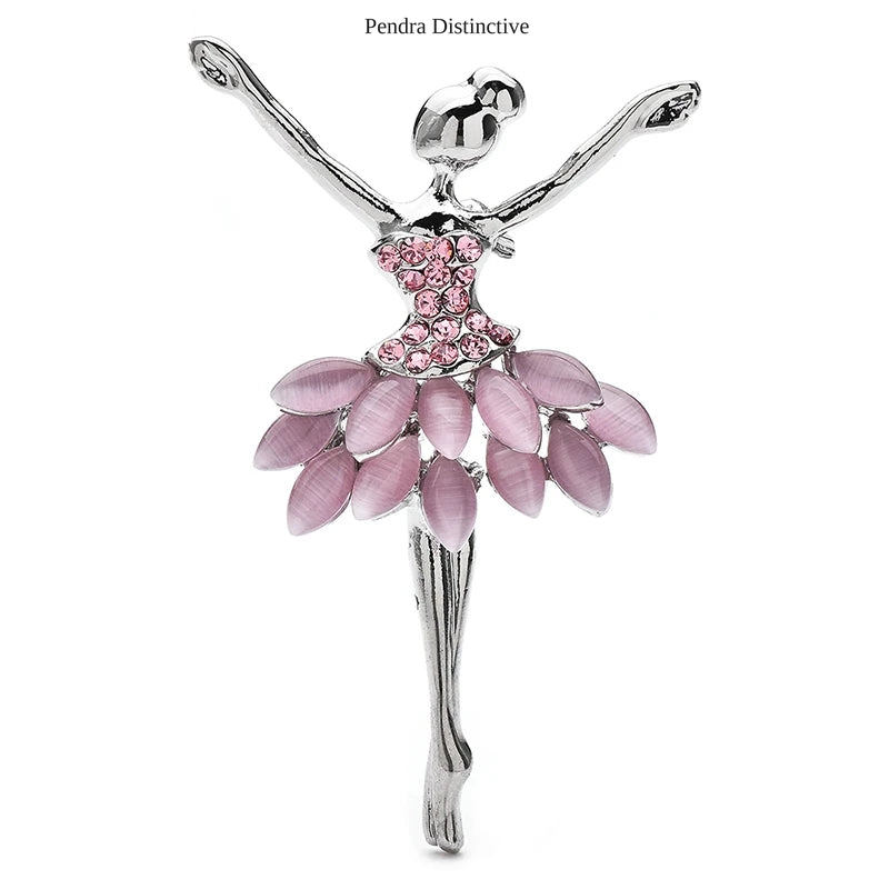 PENDRA Charming Opal Ballet Lady Character Brooch