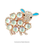 PENDRA Opal Sheep Vintage Animal Brooch