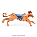 PENDRA Orange Spot Enamel Running Leopard Brooch