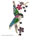 PENDRA Orchard Enamel Bird Brooch