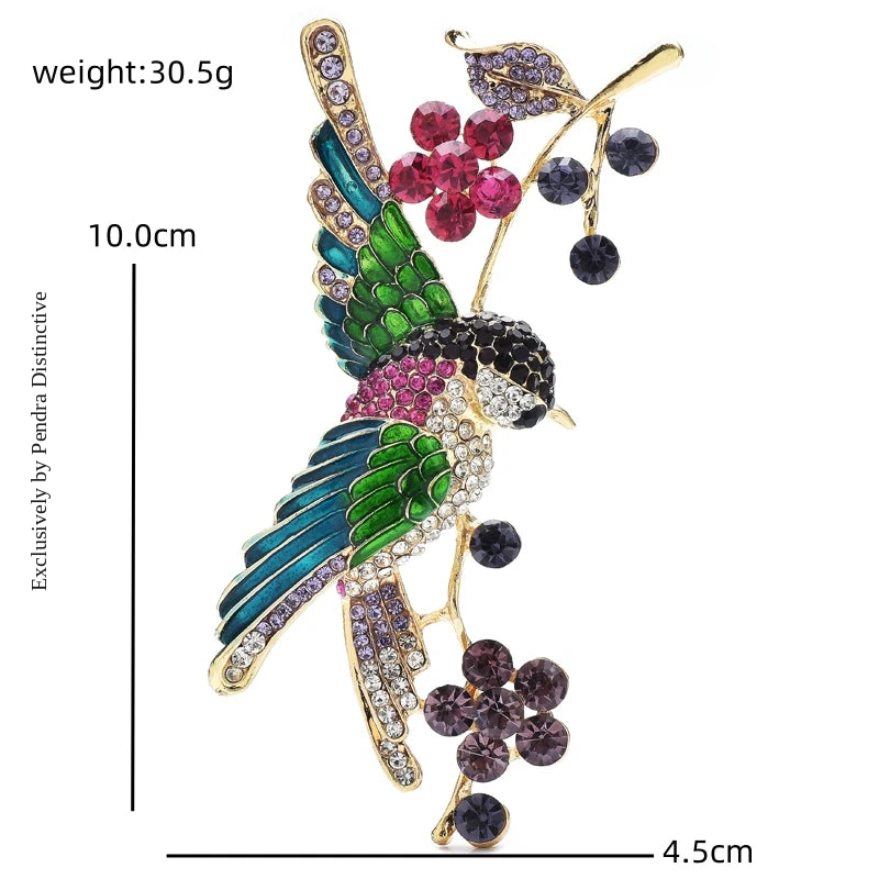 PENDRA Orchard Enamel Bird Brooch