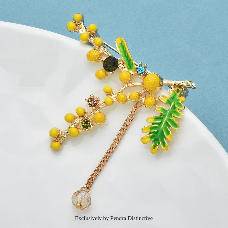 PENDRA Orchard Enamel Fruit Crystal Brooch