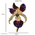 PENDRA Orchid Elegant Enamel Flower Brooch