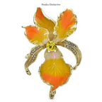 PENDRA Orchid Elegant Enamel Flower Brooch