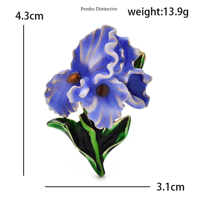 PENDRA Orchidelle Beautiful Enamel Orchid Brooch