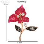 PENDRA Orchidelle Large Enamel Orchid Flower Brooch