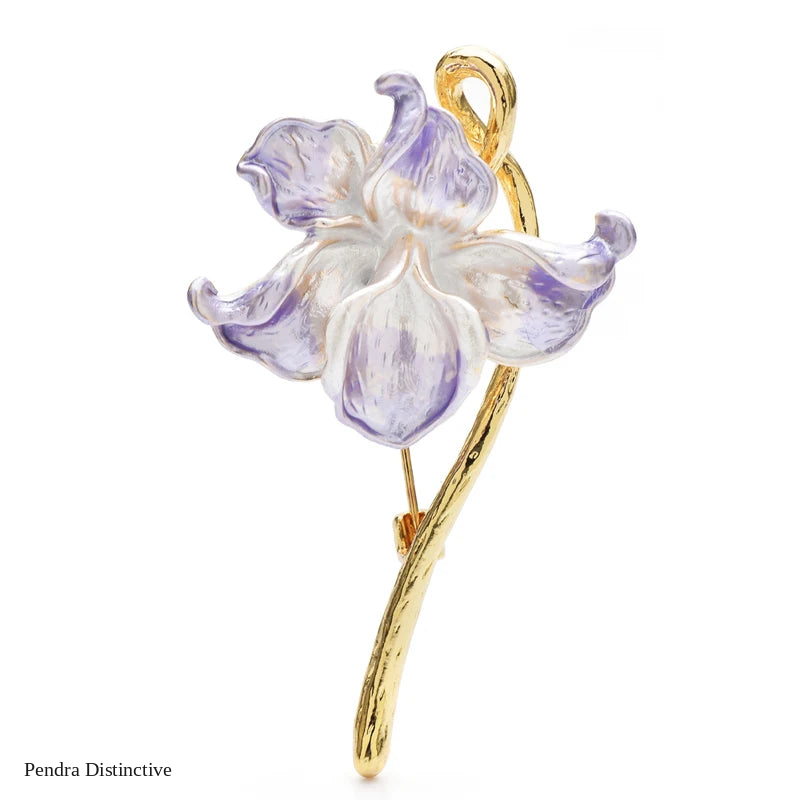 PENDRA Orchidelle Pretty Enamel Orchid Brooch