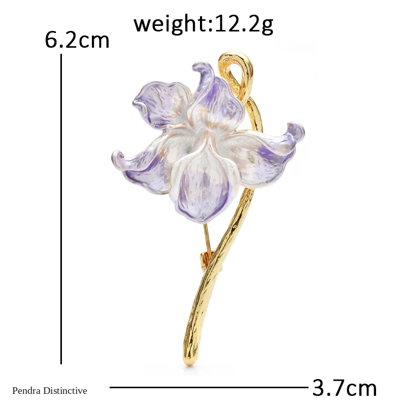 PENDRA Orchidelle Pretty Enamel Orchid Brooch