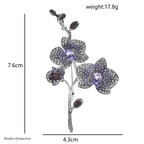 PENDRA Orchidelle Purple Rhinestone Orchid Brooch