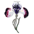 PENDRA Orchidia Enamel Rhinestone Orchid Brooch