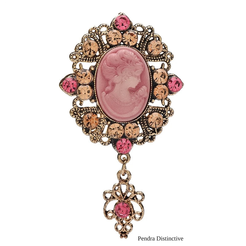 PENDRA Vintage Palace Cameo Lady Brooch