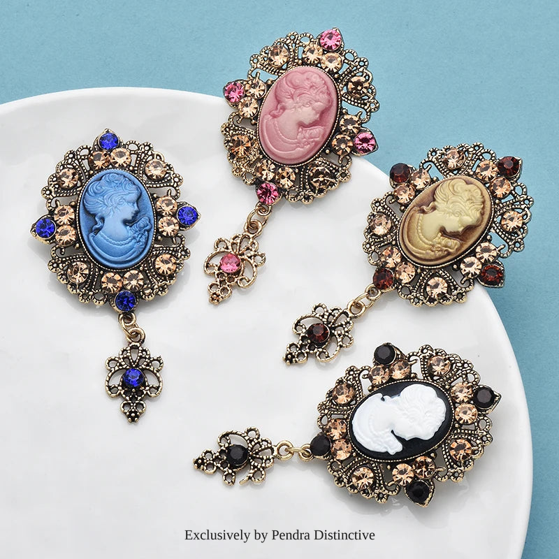 PENDRA Vintage Palace Cameo Lady Brooch