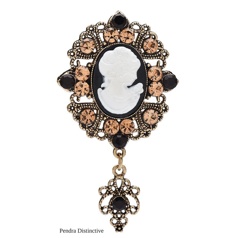 PENDRA Vintage Palace Cameo Lady Brooch