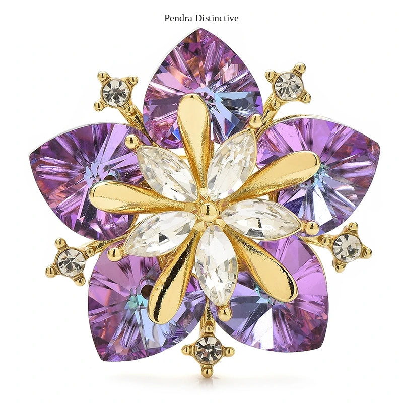 PENDRA Peachelle Crystal Peach Blossom Brooch