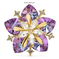 PENDRA Peachelle Crystal Peach Blossom Brooch