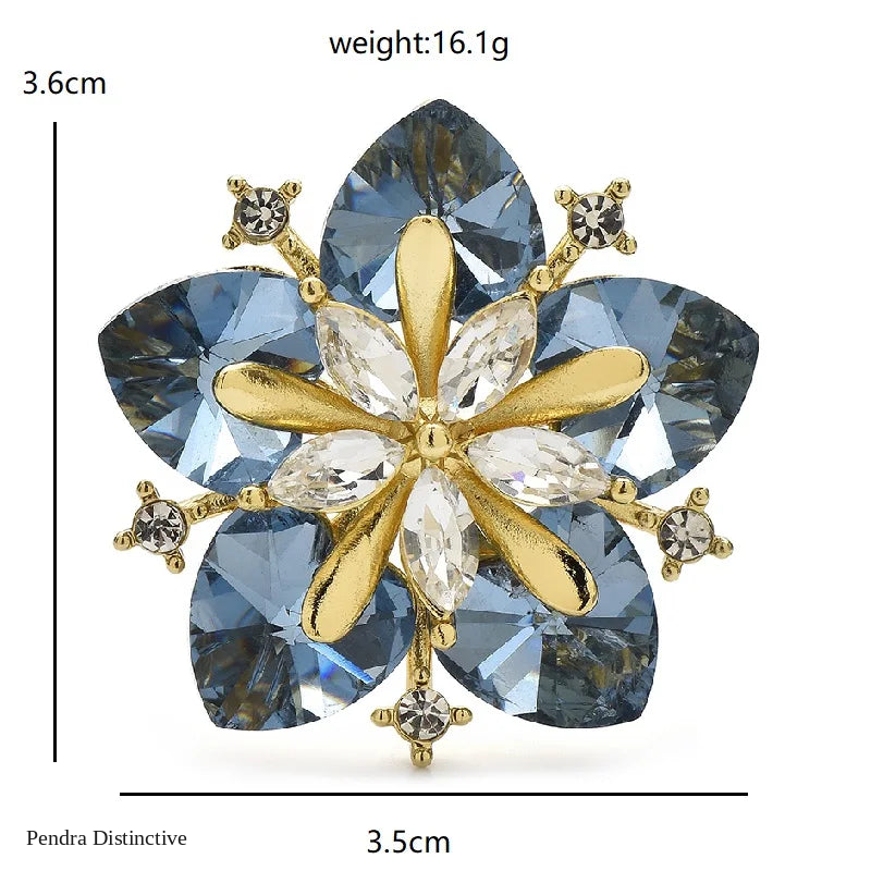 PENDRA Peachelle Crystal Peach Blossom Brooch