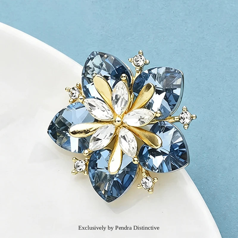 PENDRA Peachelle Crystal Peach Blossom Brooch