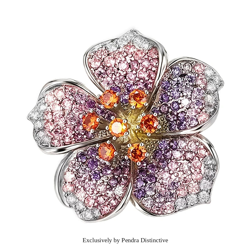 PENDRA Peachelle Peach Blossom Flower Brooch