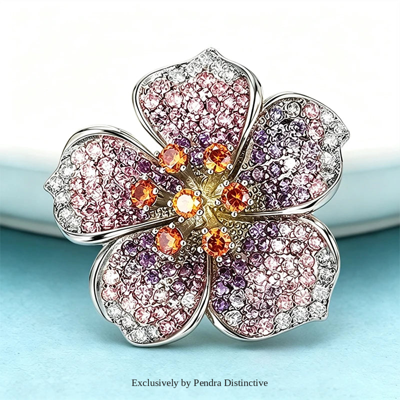 PENDRA Peachelle Peach Blossom Flower Brooch
