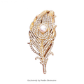 PENDRA Peacock Rhinestone Feather Brooch